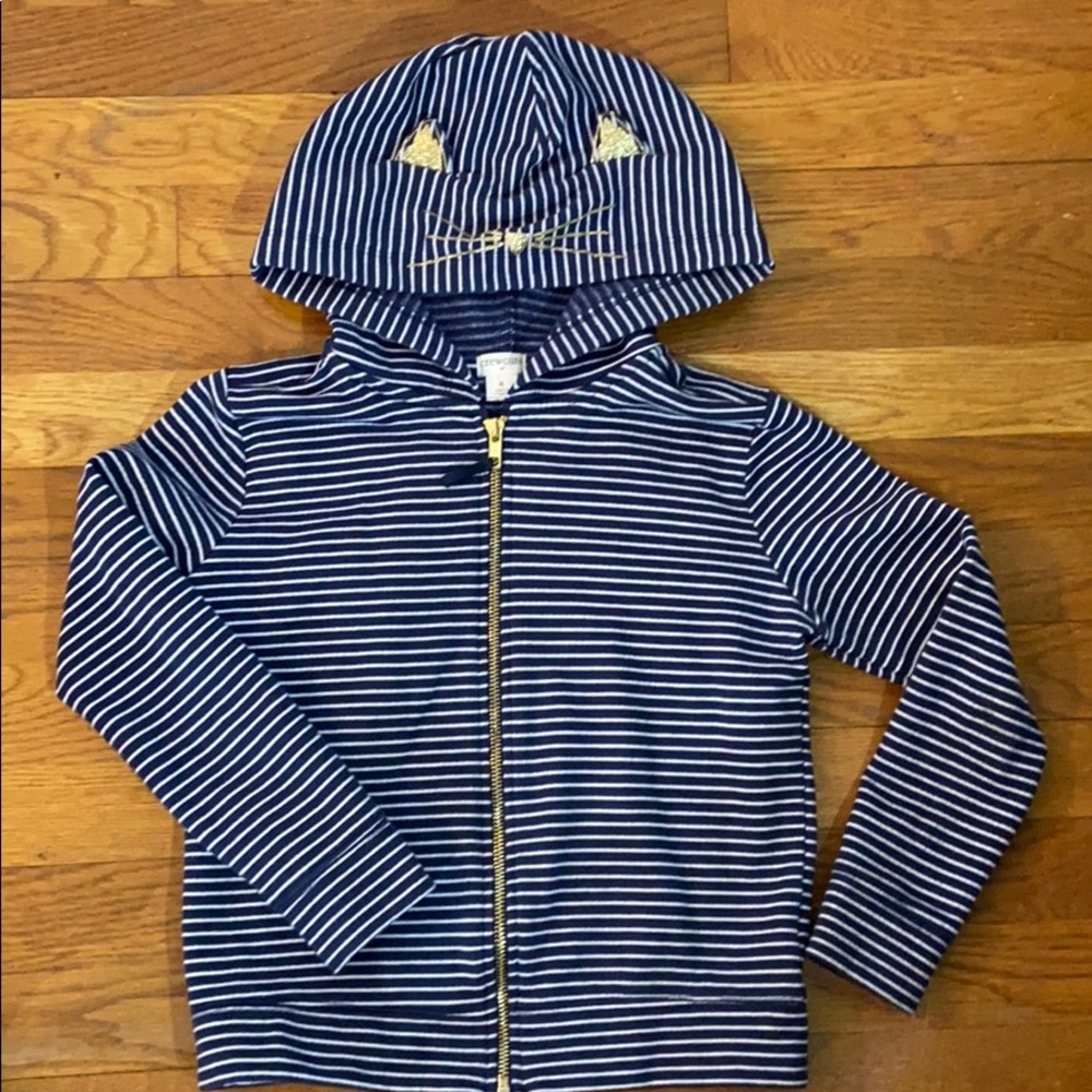 CrewCuts size 8 navy cat hoodie